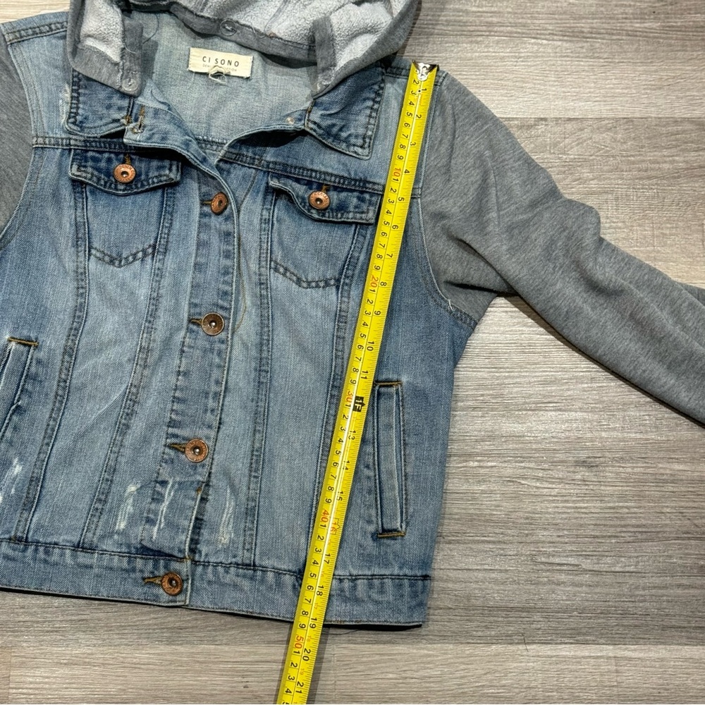 Ci Sono denim jacket detachable hoodie size large - Picture 7 of 9
